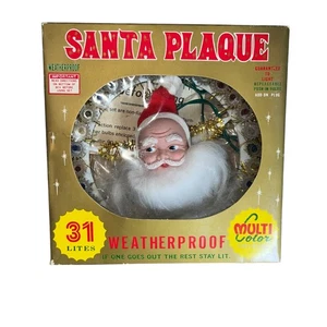 TARGA CORONA DI BABBO NATALE IN GOMMA VINTAGE retrò luci multicolore solo parti cristallo  - Foto 1 di 8