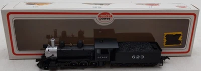 Model Power 6556 HO Scale ATSF 2-8-0 Steam Engine #623 LN/Box - Image 1 of 4