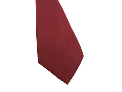 Geoffrey Beene Men's Tie 58" Long / 3.5" wide Handmade Solid Red - Image 1 of 4