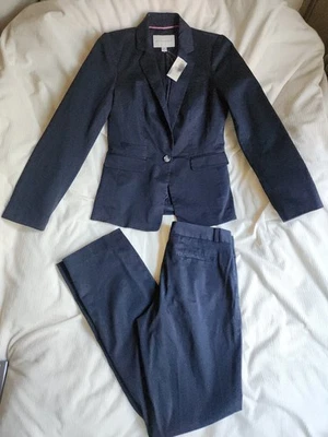 Banana Republic Set Jacket/blazer Sz 4 + pants Sz 8  Navy Blue NWT - Image 1 of 4