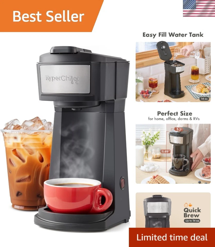 HyperChiller EHC210N Iced/Hot Coffee Maker K-Cup or Coffee Grounds 8 10 or...