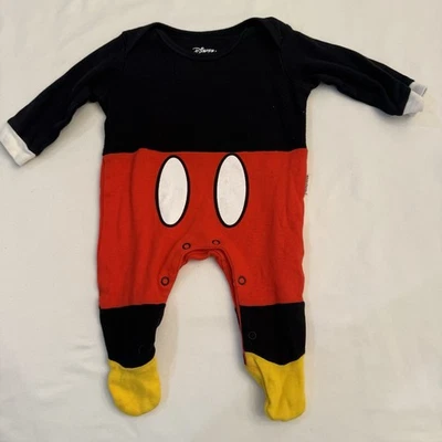 DISNEY BABY Disfraz de Mickey Mouse Una Pieza Manga Larga Conjunto Talla 0-3 Meses Foto 1 de 4