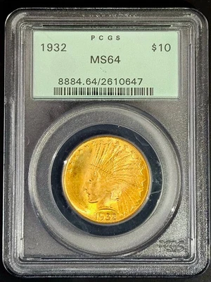 PCGS MS64 1932 Indian $10 Gold Eagle 0.4838 Oz Gold US Coin OGH 2610647 - Image 1 of 4