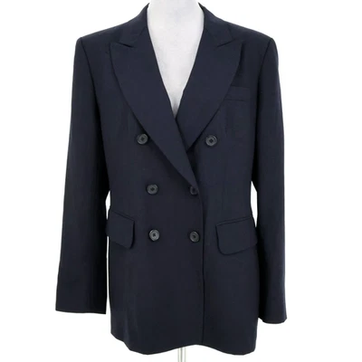 Chaqueta DKNY Mujer 10 Azul Marino Oscuro Lana Doble Pecho Forrado Blazer De Colección Foto 1 de 4