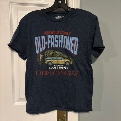 Camiseta azul Griswold Family antigua vacaciones de Navidad para hombre talla mediana Foto 1 de 2