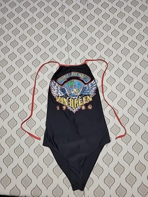 Traje de baño Van Halen para mujer One Piece Tour of the world 1984 talla pequeña negro Foto 1 de 4
