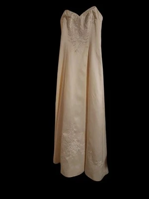 Красивый без бретелек сливочный официальный платье размер 3-4 новый с ярлыками - Изображение 1 из 4