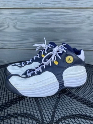 Vintage 1997 90s Size 8.5 Nike Jordan Team 1 White Midnight Navy Blue 136003-141 - Image 1 of 4