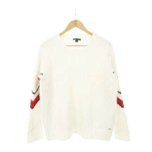 Tommy Hilfiger Knit Sweater Crew Neck Long Sleeve Color Line Wool Alpaca Used 0c - Picture 1 of 6