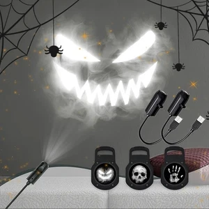 Halloween USB Projector Light Skull NightLight Ghost LED Lamp 360Degree Rotating - Picture 1 of 8