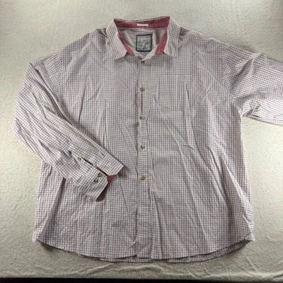 Camisa de vestir Alexander Julian para hombre 4X calce clásico de guinga manga larga roja blanca Foto 1 de 4