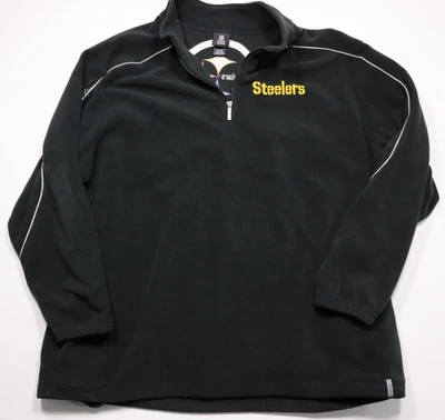 Ropa del equipo de la NFL Reebok Pittsburgh Steelers polar cremallera cuello pulóver para hombre 4XLT Foto 1 de 4
