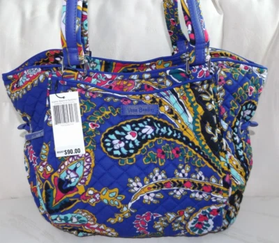 Cartera Cartera Vera Bradley Icónica Glenna - Cachemira Romántica - Azul Real - Nueva con Etiquetas Foto 1 de 4