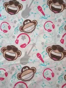 bobby jack monkey fun fabric music piece 19 by 16 inch - Picture 1 of 2