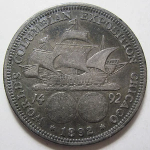 1892 Silver Columbian Exposition Half  (#322ag) - Picture 1 of 2