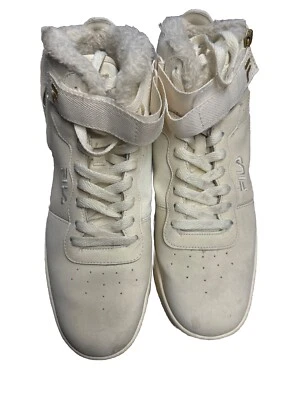 FILA High-tops Cream White Closed Toe Size 10 Woman's Rubber Sole - Image 1 of 4