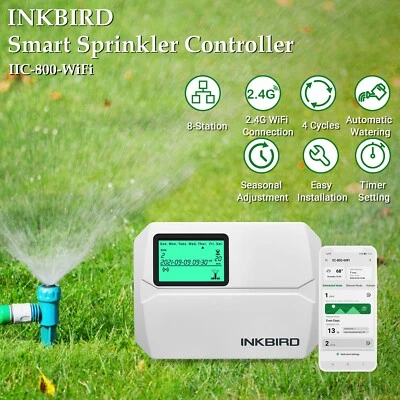 WiFi Lawn Sprinkler Controller 8 Zones Smart Irrigation System Watering Control - Image 1 of 4