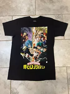 My Hero Academia Shirt Mens Medium Graphic Full Print Black Short Sleeve Crew - Picture 1 of 5