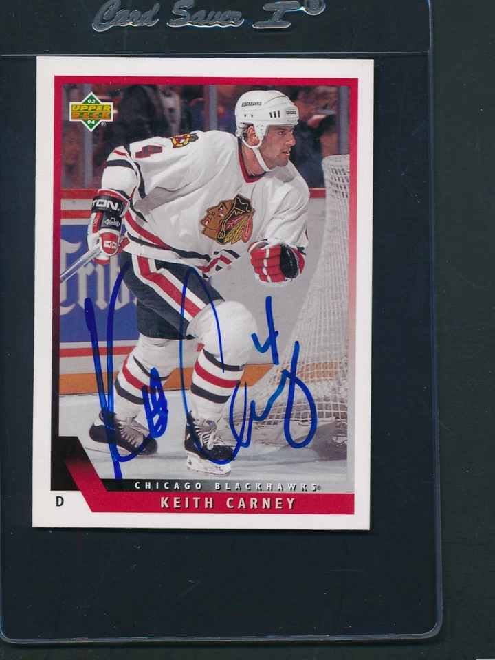 1993/94 Upper Deck #516 Keith Carney Blackhawks Signed Auto *E897 - Image 1 of 1
