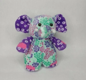 Ganz Webkins Elephant Plush Multicolor Floral Print 6 Inch Stuffed Animal Toy - Picture 1 of 10