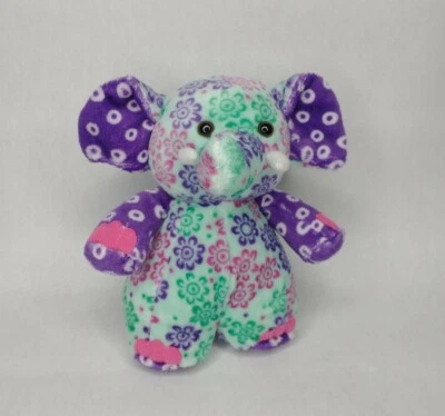 Ganz Webkins Elephant Plush Multicolor Floral Print 6 Inch Stuffed Animal Toy - Image 1 of 4