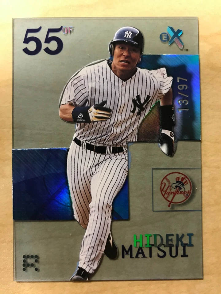 Fleer E-X #97 2003 Hideki Matsui 13/97 RC credenciales esenciales ahora paralelo  Foto 1 de 3
