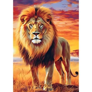 Lion 5D Diamond Painting Art Kits for Adults Full Round Drill Gem Art Wall Decor - Picture 1 of 7