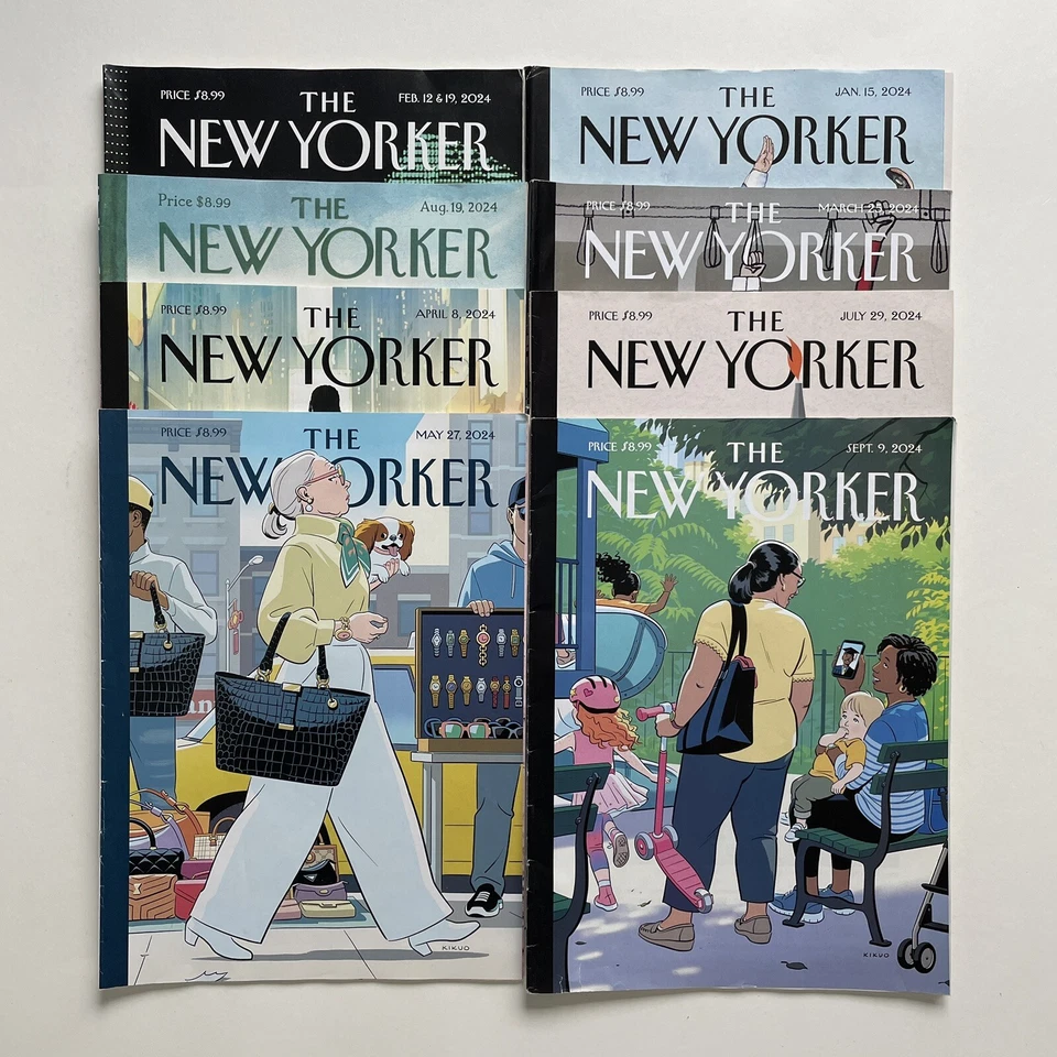 Eight 2024 New Yorker Magazine Issues • No Subscription Labels - Image 1 of 1