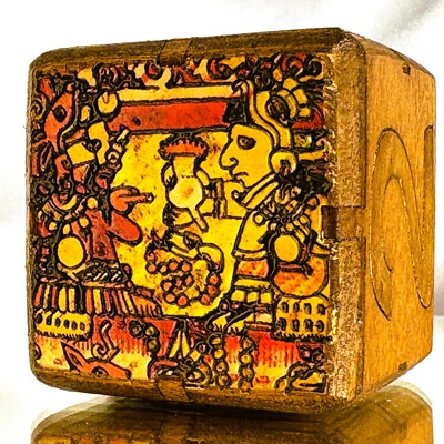 Chocolate Chronicle - From Ancient Aztec Codex - Backgammon Doubling Cube - 36mm - Image 1 of 4