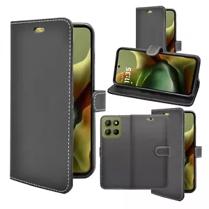 Funda tipo billetera abatible de cuero PU con soporte para tarjeta para Motorola G75 - Imagen 1 de 48