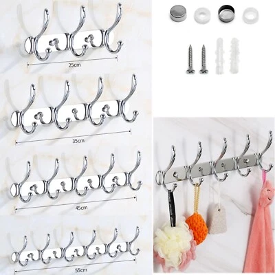 Appendiabiti a Parete, Ganci Appendiabiti Attaccapanni da Muro, Argento Lucido - Immagine 1 di 4