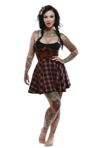 Auténtica Mini Falda Circular LUCKY 13 Juliette Skull Girl Juniors S-2XL NUEVA - Imagen 1 de 3
