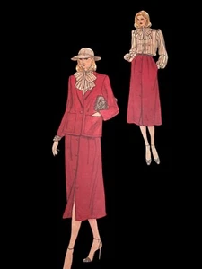 Vogue 2111 Pattern Christian Dior 8 Suit 90s Jacket Blazer Skirt Blouse Classic - Picture 1 of 13