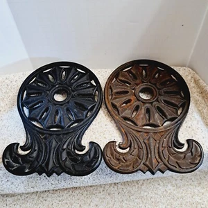 Vintage Hopewell Pattern Trivets 8" Set of 2 Cast Iron - Picture 1 of 5