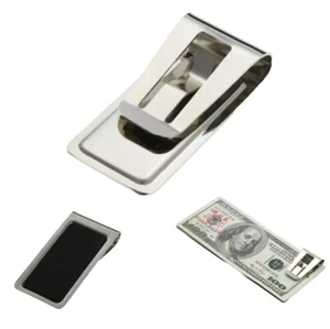 Stainless Steel Money Clip Cash Card Holder Minimalist Wallet Clips MC1B - Picture 1 of 6