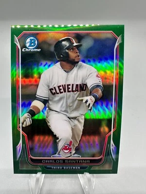 Bowman 2014 cromo refractor verde/75 Carlos Santana #113 Foto 1 de 2
