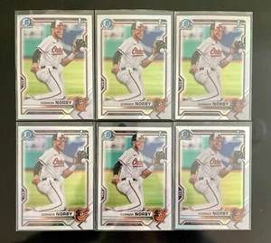 Connor Norby 2021 Bowman Draft 1st Bowman Chrome Refractor #BDC-50 (6 lot) - Picture 1 of 2