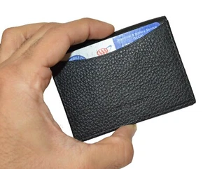 Funda para tarjetas de cuero premium Leatherboss con 2 ventanas de identificación y 2 ranuras para tarjetas exteriores - Imagen 1 de 7