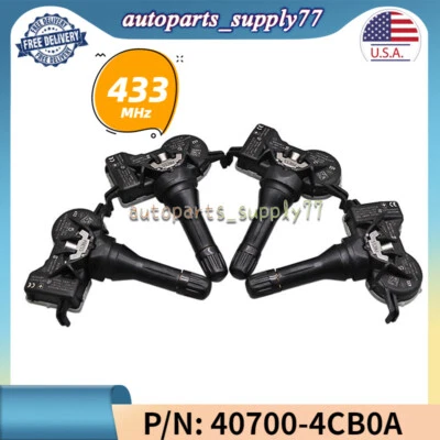 NEW 4-Piece Tire Sensors 433MHz TPMS Fit Nissan Rogue 40700-4CB0A 40700-4CB1A# - Image 1 of 4
