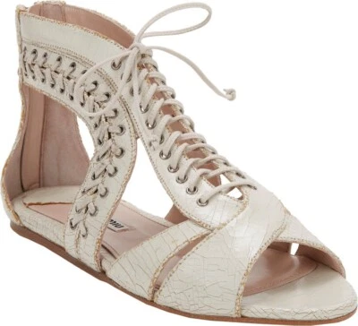 Sandalias de gladiador con cordones de cuero marrón tostado Miu Miu talla 6 Foto 1 de 4