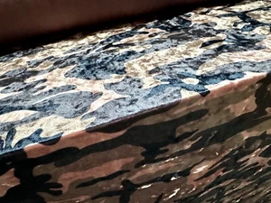 Stretch Spandex Velvet Fabric, Per Metre - Camouflage Print - Dusky Pink - Picture 1 of 3