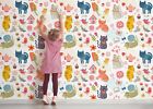 3D Cartoon Color Cat Floral Kids Wallpaper Wall Murals Removable Wallpaper 72