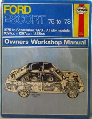 Haynes - Ford Escort 1975A Septiembre 1978 / Propietario Manual de Taller - - Imagen 1 de 4