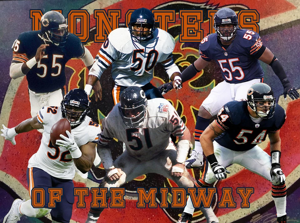 Chicago Bears 中途岛怪物石版印刷品 17 x 11 — 第 1/1 张图片