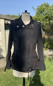 ARMANI EXCHANGE JACKET SIZE M BLACK GATHER DRAW STRING STEAM PUNK STYLE BLACK - Picture 1 of 12