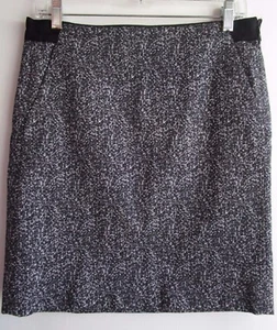 Theory Black Gray Textured Dotted Mini Straight Pencil Skirt Sz 4 - Picture 1 of 4