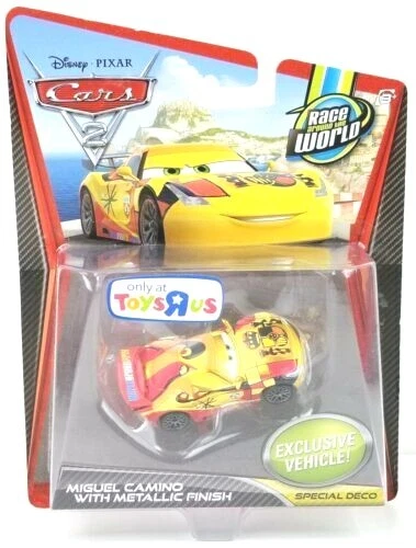 Disney Cars 2 MIGUEL CAMINO Metallic Gold Finish Toys R us Exclusive  - Image 1 of 1
