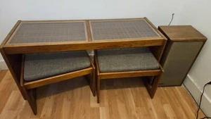 Pair of Komfort of Denmark Teak Stools with wool cushions Mid-Century Modern MCM - Picture 1 of 5
