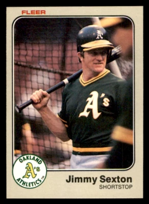 1983 Fleer Jimmy Sexton    #533 Oakland Athletics - Image 1 of 2