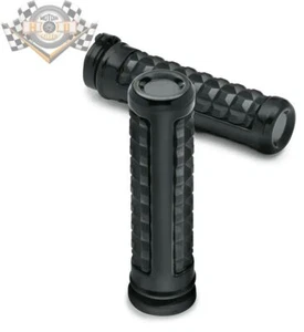 Harley Maniglie Manubrio Dominion Hand Grips Gloss Black 22 mm 56100233 Buell Street - Foto 1 di 2